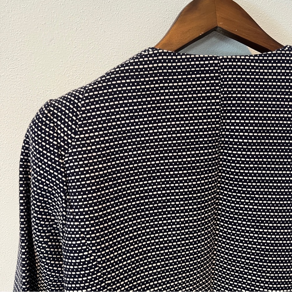 Cynthia Rowley Navy and White Tweed Cropped Blazer Open Front Size Medium - Picture 7 of 7